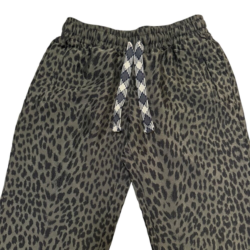 Zadig & Voltaire Pomy Jac Leo Track Pants Leopard Print Jacquard Green Black 34 - Picture 2 of 9